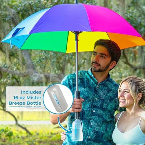 Original Breeze Life District Sun Umbrella with Built-in Fan and Mist