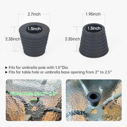 Patio Umbrella Cone Stand Black Tapered Design for Outdoor Use