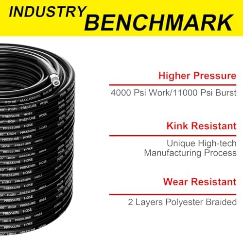 POHIR Sewer Jetter Kit for Pressure Washer 200 ft