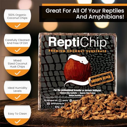 ReptiChip Premium Coconut Substrate 72 Quart relebe Reptile Bedding for Varies