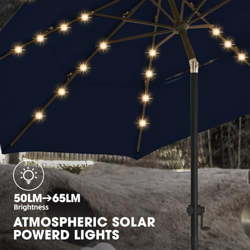 WikiWiki 9FT 3Tiers Solar Led Patio Umbrella