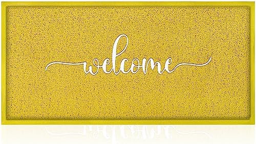 AAZZKANG Yellow Anti-Slip Outdoor Door Mat 48X18