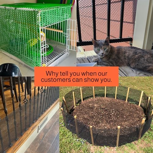 MAPORCH Black Plastic Wire Mesh Fence for Poultry Dogs Rabbits - Snake Barrier