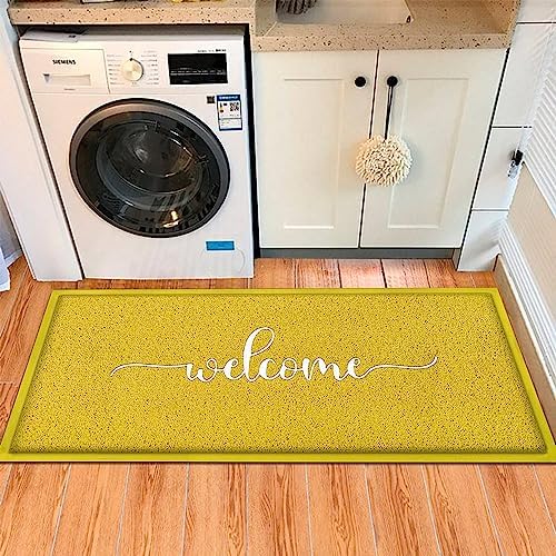 AAZZKANG Yellow Anti-Slip Outdoor Door Mat 48X18