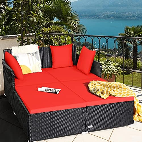 Relax in Style outdoor rattan daybed HAPPYGRILL