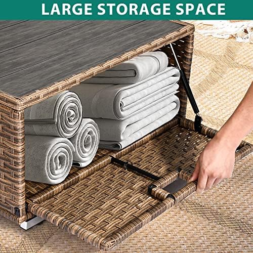 YITAHOME Outdoor Wicker Daybed Set with Canopy and Cushions