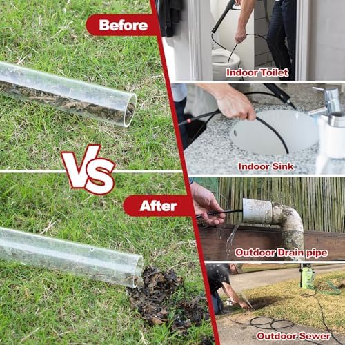 100 Feet Sewer Jetter Kit with 5800PSI Hose and Nozzles