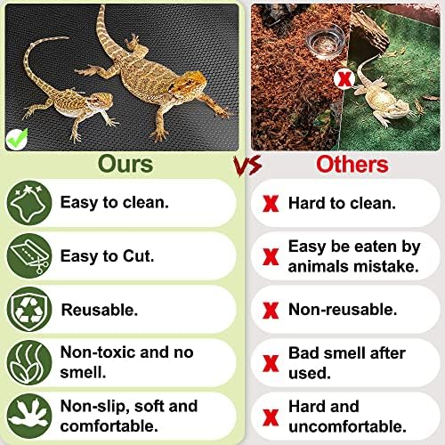 TCYPUHL Reptile Carpet Mat Durable Comfortable for Bearded Dragons More