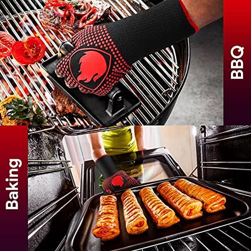 Extreme Heat Resistant BBQ GlovesHigh temp 1472 Instant Protection for Grilling Cooking