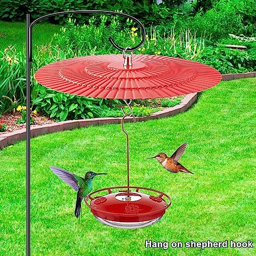112 Inch Metal Bird Feeder Rain Guard 2 Pack Red Dome Shield